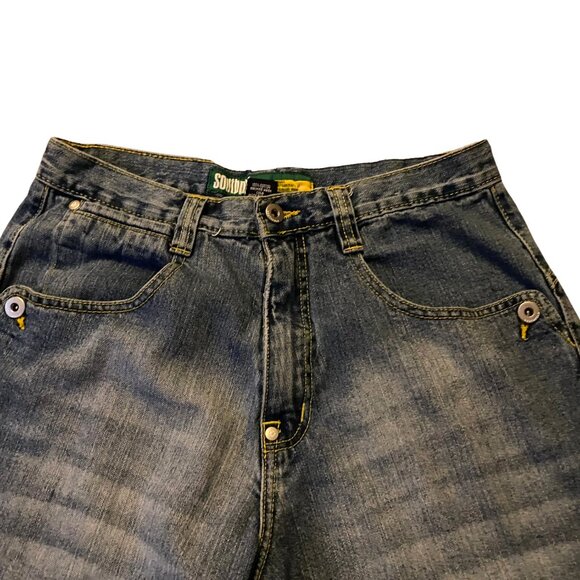 Rare VTG Y2K Southpole Embroidered Wide Leg Straight Denim Jeans Size 30 x 32 - Picture 6 of 15